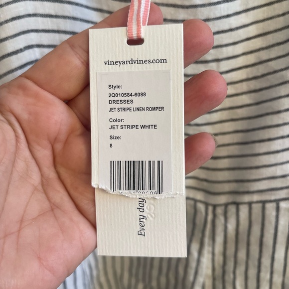 VIneyard Vines jet stripe linen romper - Picture 4 of 5